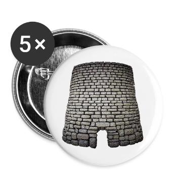 Antiker Steinmauerbogen - Buttons groß 56 mm (5er Pack) - Weiß - Vorne