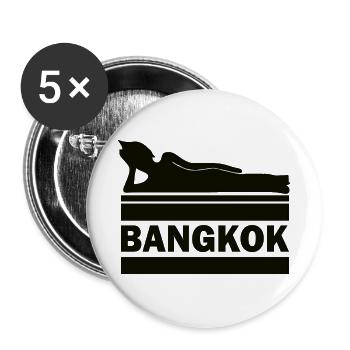 Bangkok Buddha Thailand Temple Wat Pho Souvenir TH - Buttons large 2.2''/56 mm (5-pack) - white - Front