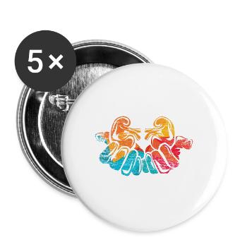 Fachkundiger Nierenarzt Dialysepraxis - Buttons groß 56 mm (5er Pack) - Weiß - Vorne