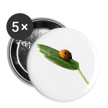 Glückskäferchen Marienkäfer ohne text - Buttons groß 56 mm (5er Pack) - Weiß - Vorne