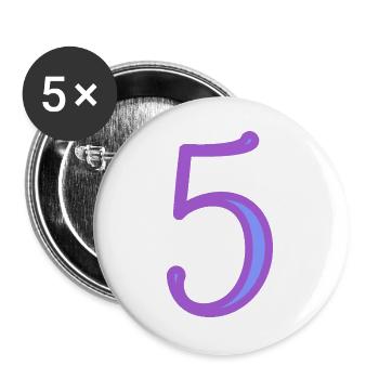 5. FIVE - Buttons large 2.2''/56 mm (5-pack) - white - Front
