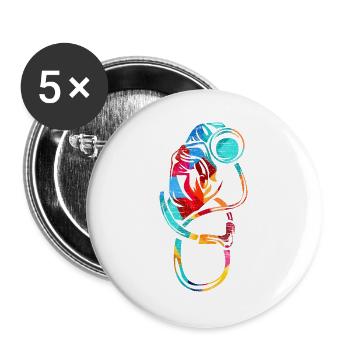 Sorgfältige Internistin Diagnostik - Buttons groß 56 mm (5er Pack) - Weiß - Vorne