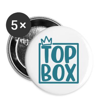 Top Box einmal - Buttons groß 56 mm (5er Pack) - Weiß - Vorne