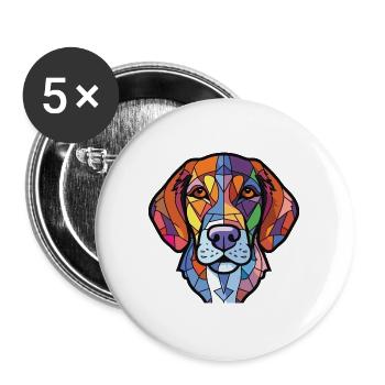 Cao De Castro Laboreiro Hunderasse Aquarellglas - Buttons groß 56 mm (5er Pack) - Weiß - Vorne