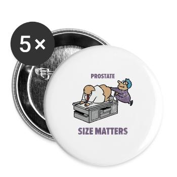 Sorgsamer Urologe Prostatavorsorge - Buttons groß 56 mm (5er Pack) - Weiß - Vorne
