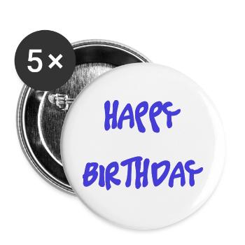 1. 1 JAHR. 1. JAHRESTAG. 1 JAHR GEBURTSTAG - Buttons groß 56 mm (5er Pack) - Weiß - Vorne
