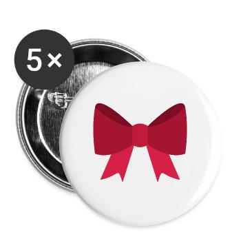 Schleife Dekoration Ornament Elegant Rot - Buttons groß 56 mm (5er Pack) - Weiß - Vorne