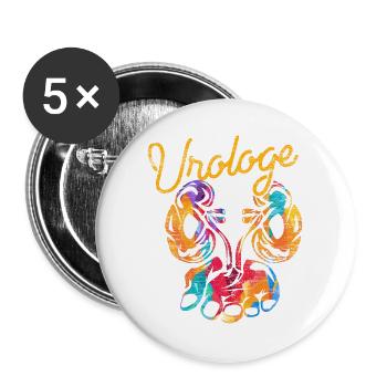 Erfahrener Urologe Prostatavorsorge - Buttons groß 56 mm (5er Pack) - Weiß - Vorne