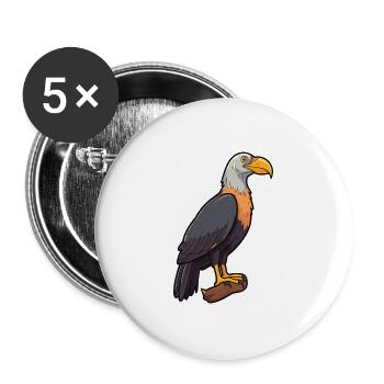 Kondor-Karikatur-Kawaii-Aquarell-Illustration - Buttons groß 56 mm (5er Pack) - Weiß - Vorne