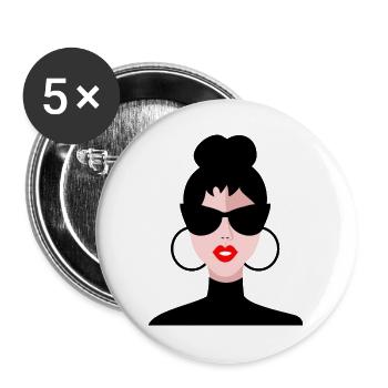 FRAU, GIRLY, WOMAN, TEENAGER. TEENAGER - Buttons groß 56 mm (5er Pack) - Weiß - Vorne