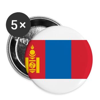 Mongolei - Buttons groß 56 mm (5er Pack) - Weiß - Vorne