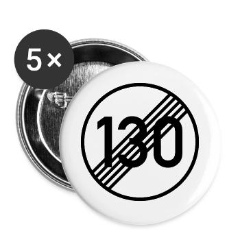 UNBEGRENZT 130 by Unbegrenzt Apparel - Buttons groß 56 mm (5er Pack) - Weiß - Vorne