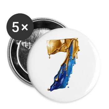 NR. 7 NUMMER 7 COOL 7. GEBURTSTAG - Buttons groß 56 mm (5er Pack) - Weiß - Vorne