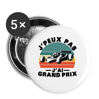 Ich kann nicht, ich habe einen tollen Preis - Buttons groß 56 mm (5er Pack) - Weiß - Vorne
