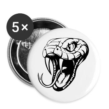 Snake - Buttons groß 56 mm (5er Pack) - Weiß - Vorne