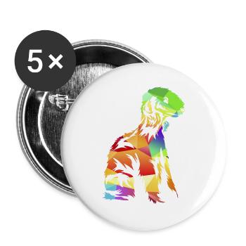 Munterer Bedlington Terrier Agility - Buttons groß 56 mm (5er Pack) - Weiß - Vorne