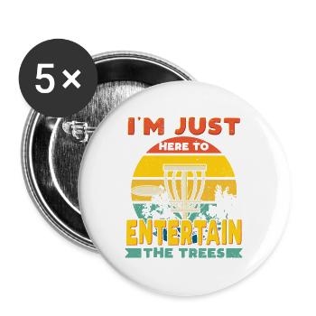 Disc Golf Spruch - Buttons groß 56 mm (5er Pack) - Weiß - Vorne