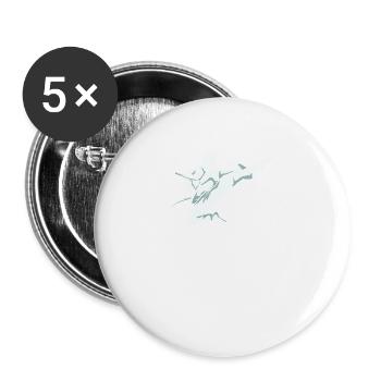 Karate Karateka - Buttons groß 56 mm (5er Pack) - Weiß - Vorne