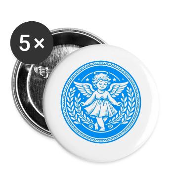 Guardian Angel Logo - Buttons large 2.2''/56 mm (5-pack) - white - Front