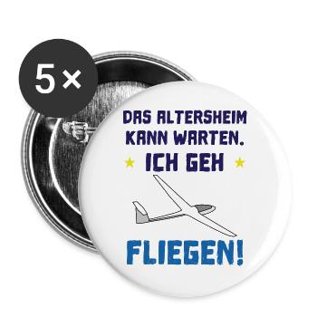 das altersheim kann warten - Buttons groß 56 mm (5er Pack) - Weiß - Vorne