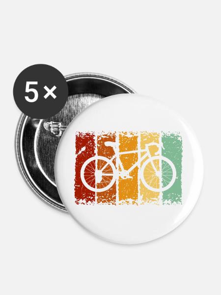 Fahrrad - Buttons groß 56 mm (5er Pack) - Weiß