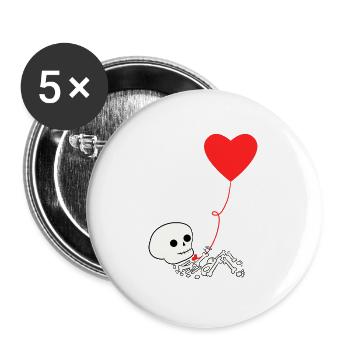Halloween Schwanger Schwangerschaft Babybauch - Buttons groß 56 mm (5er Pack) - Weiß - Vorne