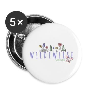 Wildewiese im Sauerland - Buttons groß 56 mm (5er Pack) - Weiß - Vorne