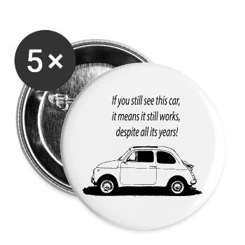500 Italy - Buttons large 2.2''/56 mm (5-pack) - white - Front