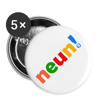 NEUN 9 JAHRE 9. GEBURTSTAG - Buttons groß 56 mm (5er Pack) - Weiß - Vorne
