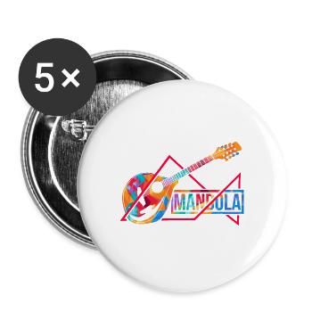 Vielsaitige Mandola Orchesterklang - Buttons groß 56 mm (5er Pack) - Weiß - Vorne