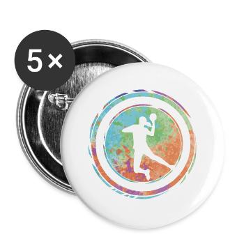 Handball Spielerin Handballerin Handballspielerin - Buttons groß 56 mm (5er Pack) - Weiß - Vorne