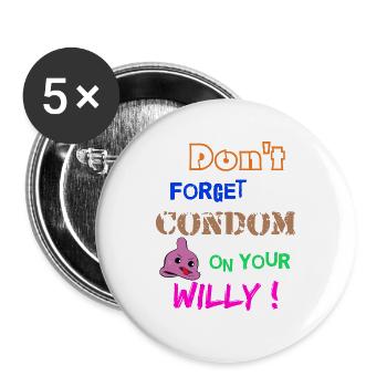 Condom - Buttons groß 56 mm (5er Pack) - Weiß - Vorne