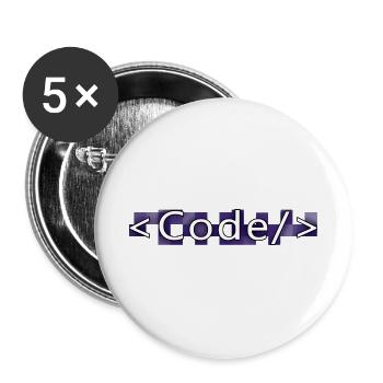 Code style (purple) - Buttons large 2.2''/56 mm (5-pack) - white - Front