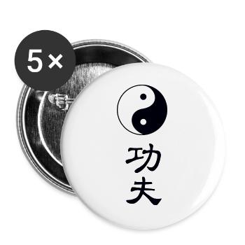 tao kung fu - Buttons groß 56 mm (5er Pack) - Weiß - Vorne