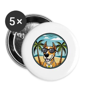 Transsilvanischer Windhund Rasse Cartoon Sonnenbrille - Buttons groß 56 mm (5er Pack) - Weiß - Vorne