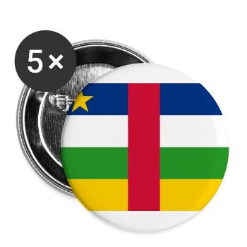 Zentralafrikanische Republik - Buttons groß 56 mm (5er Pack) - Weiß - Vorne