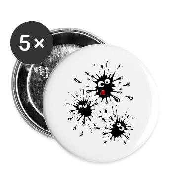 Klecks Familie - Buttons groß 56 mm (5er Pack) - Weiß - Vorne