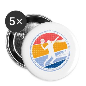 Padel Spieler Padelspieler Padel-Tennis - Buttons groß 56 mm (5er Pack) - Weiß - Vorne