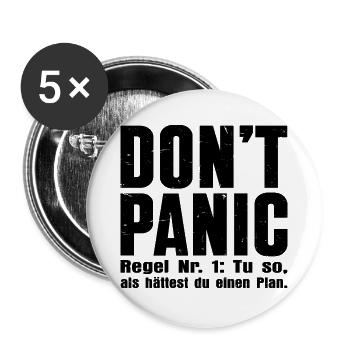 "DON'T PANIC" – The cult shirt - Buttons large 2.2''/56 mm (5-pack) - white - Front