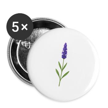 Lavendelblüte – zarte Naturkunst - Buttons groß 56 mm (5er Pack) - Weiß - Vorne