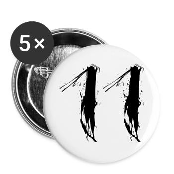 11 schwarz Nummer Zahl Elf Vektorgrafik - Buttons groß 56 mm (5er Pack) - Weiß - Vorne