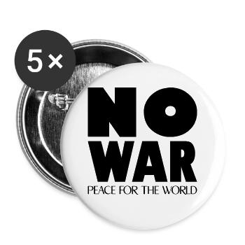 NO WAR Peace for the world - Buttons large 2.2''/56 mm (5-pack) - white - Front