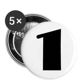 1. 1 JAHR. 1. JAHRESTAG. 1 JAHR GEBURTSTAG - Buttons groß 56 mm (5er Pack) - Weiß - Vorne