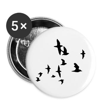 birds - Buttons groß 56 mm (5er Pack) - Weiß - Vorne