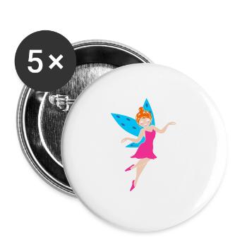Fairy Fee - Buttons groß 56 mm (5er Pack) - Weiß - Vorne