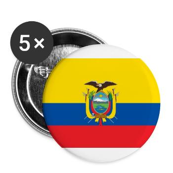 Ecuador - Buttons groß 56 mm (5er Pack) - Weiß - Vorne