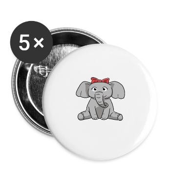 Elefant Elephant - Buttons groß 56 mm (5er Pack) - Weiß - Vorne