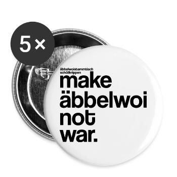 make äbbelwoi not war - Buttons groß 56 mm (5er Pack) - Weiß - Vorne