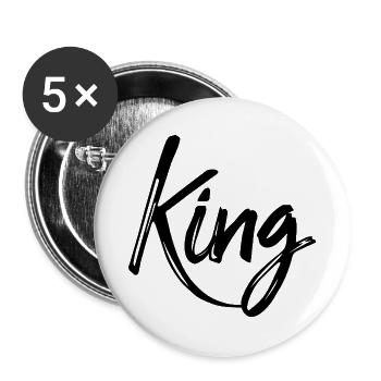 King - Buttons groß 56 mm (5er Pack) - Weiß - Vorne