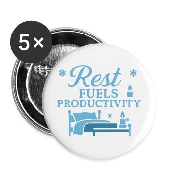 Ruhe stärkt Produktivität - Buttons groß 56 mm (5er Pack) - Weiß - Vorne